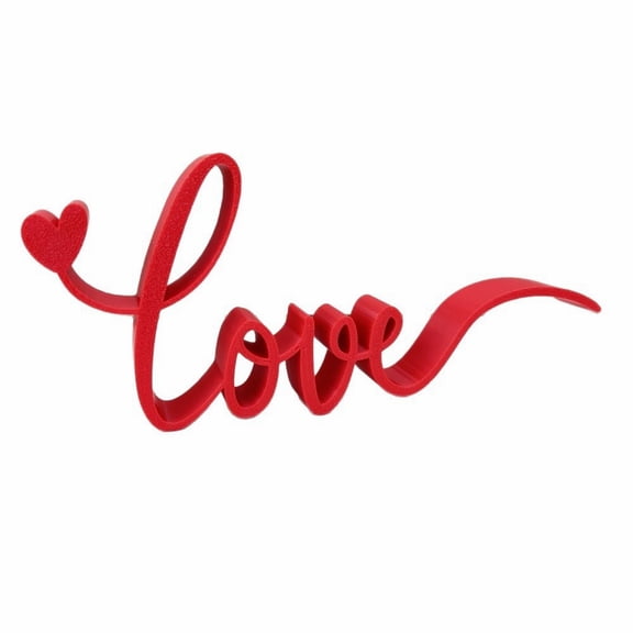 Love Ornament,Love Sign Red Wooden Letters Tabletop Decor Accent Decorative Home Ornament for Bedroom Living Room Hotel