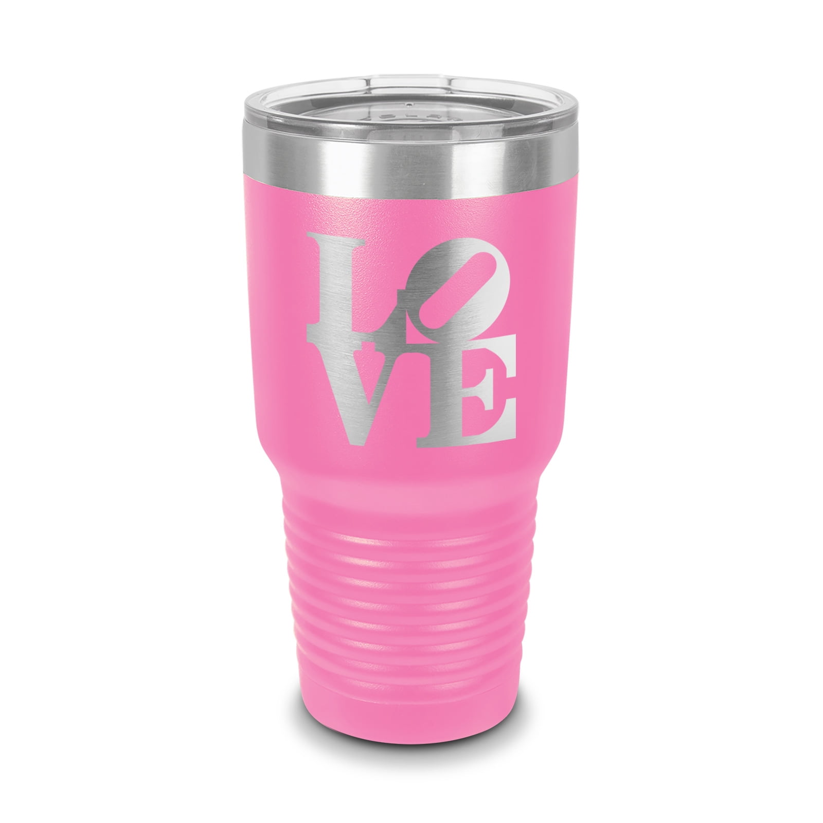 Love Park Tumbler 30 oz - Laser Engraved w/ Clear Lid - Stainless Steel ...