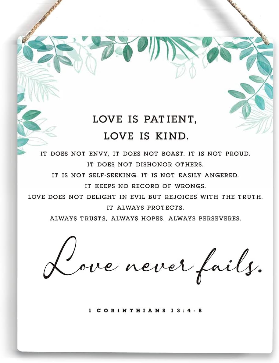 Love is Patient Love is Kind Bible Verse Wood Sign Rustic 1 Corinthians ...