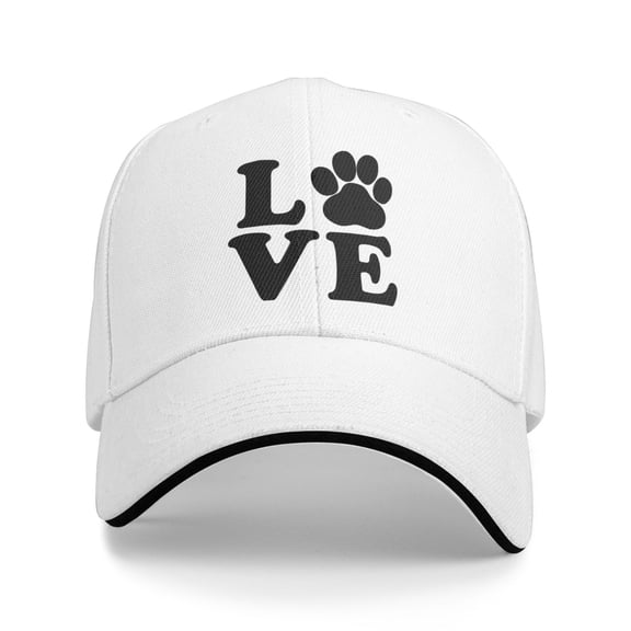 Love Paw Print Unisex Sandwich Cap Classic Baseball Capunisex Adjustable Casquette Dad Hat