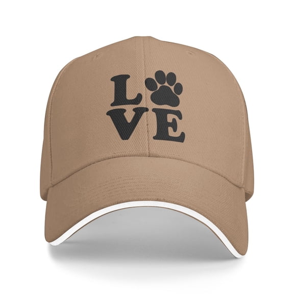 Love Paw Print Unisex Sandwich Cap Classic Baseball Capunisex Adjustable Casquette Dad Hat