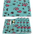 thumbnail image 1 of Love Paws Placemats Set of 6 Fabric Placemats Square Placemat for Kitchen Table Heat Resistant, Easy to Clean Table Placemats 12x18 Inch, 1 of 5