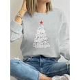 thumbnail image 1 of Love Peace Believe Christmas Tree Xmas Holiday Sweatshirt, 1 of 4