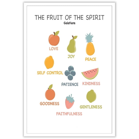 Love Peace Church Sunday School Canvas Wall Art The Fruit Of The Spirit Galatians Poster Christian Education Prints Painting Boho Inspirational Quotes Wall Decor Posters