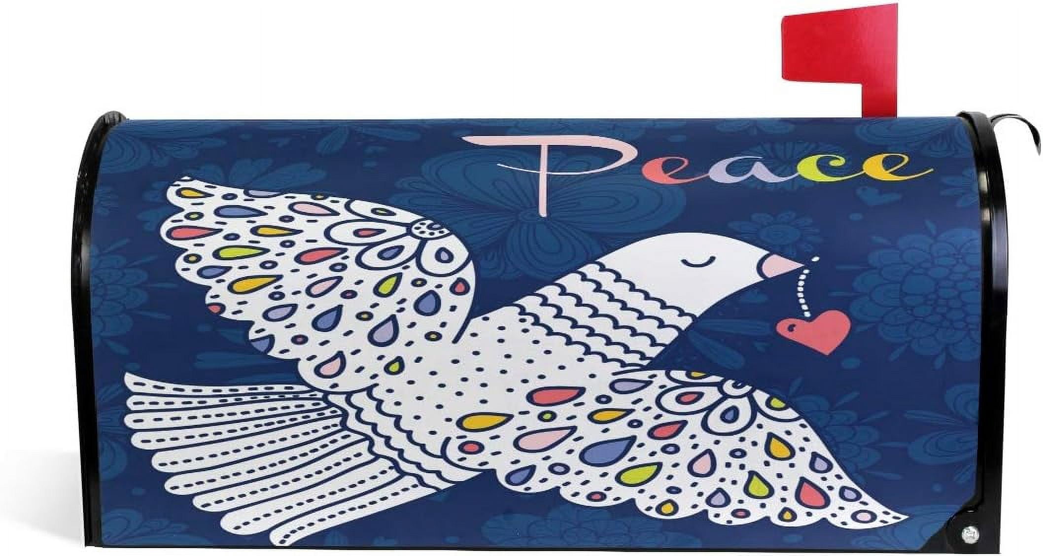 Love Peace Cute Dove Magnetic Mailbox Cover MailWraps Garden Yard Home Decor for Outside Standard Size-18"x 20.8"\u2026