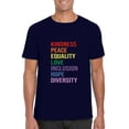 thumbnail image 1 of Love Peace Equality Inclusion Kindness Positive Message T-Shirt, for men & women, up to size 5XL, 1 of 3