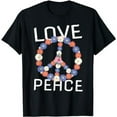 thumbnail image 1 of Love Peace Freedom Flower 60s 70s Peace Sign T-Shirt, 1 of 5