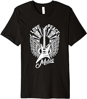 Love Peace Music Guitar Player Rock n Roll Musicians T-shirt - Walmart.com