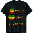 thumbnail image 1 of Love Peace Music Rasta Reggae Rastafari Roots Reggae Pride T-Shirt, 1 of 5