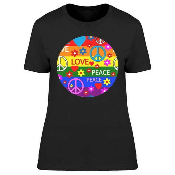 Love Peace Rainbow Design T-Shirt Women -Image by Shutterstock, Female x-Large