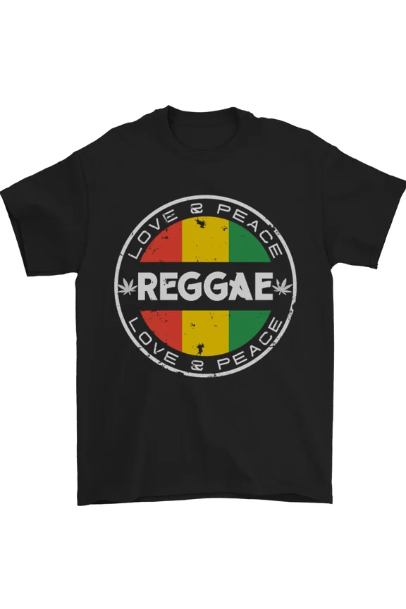 Love Peace Reggae Music Culture Vibe Rasta Design Unisex T-Shirt Z7383, up to Size 5XL