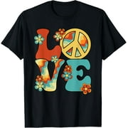 JUANXIYU Love Peace Sign 60s 70s Costume Party Outfit Groovy Hippie T-Shirt