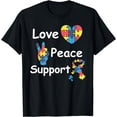 thumbnail image 1 of Love Peace Support Autism Awareness Matching Family Autistic T-Shirt, 1 of 3