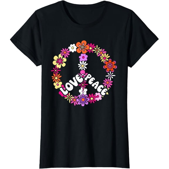 Love Peace Tshirt Peace Sign Tee 60s Retro Peace T-Shirt