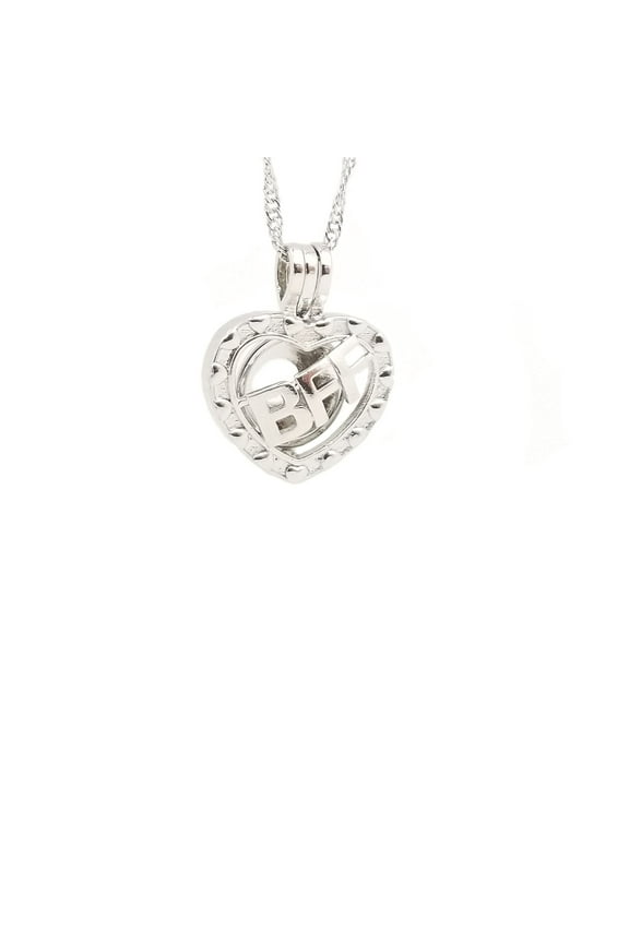 Love Pearl BFF Pendant With 16 Necklace Chain Love Wish Pearl Kit, silver