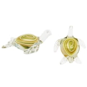 Love Pearl Handcrafted Glass Turtle Glow-in-the-Dark, Paperweight D cor
