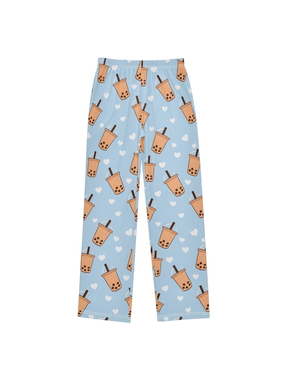 Love Pearl Milk Tea Pajama Pants Soft and Lightweight Elastic Waistband Pajama Pants