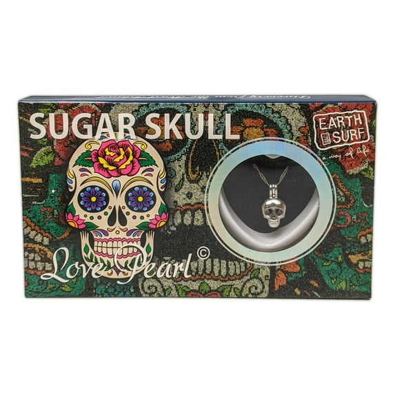 Love Pearl SUGAR SKULL Necklace Kit, Simulated Pearl in an Oyster