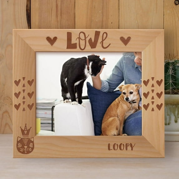 Love Personalized Wooden Frame-10" x 8" Brown Horizontal