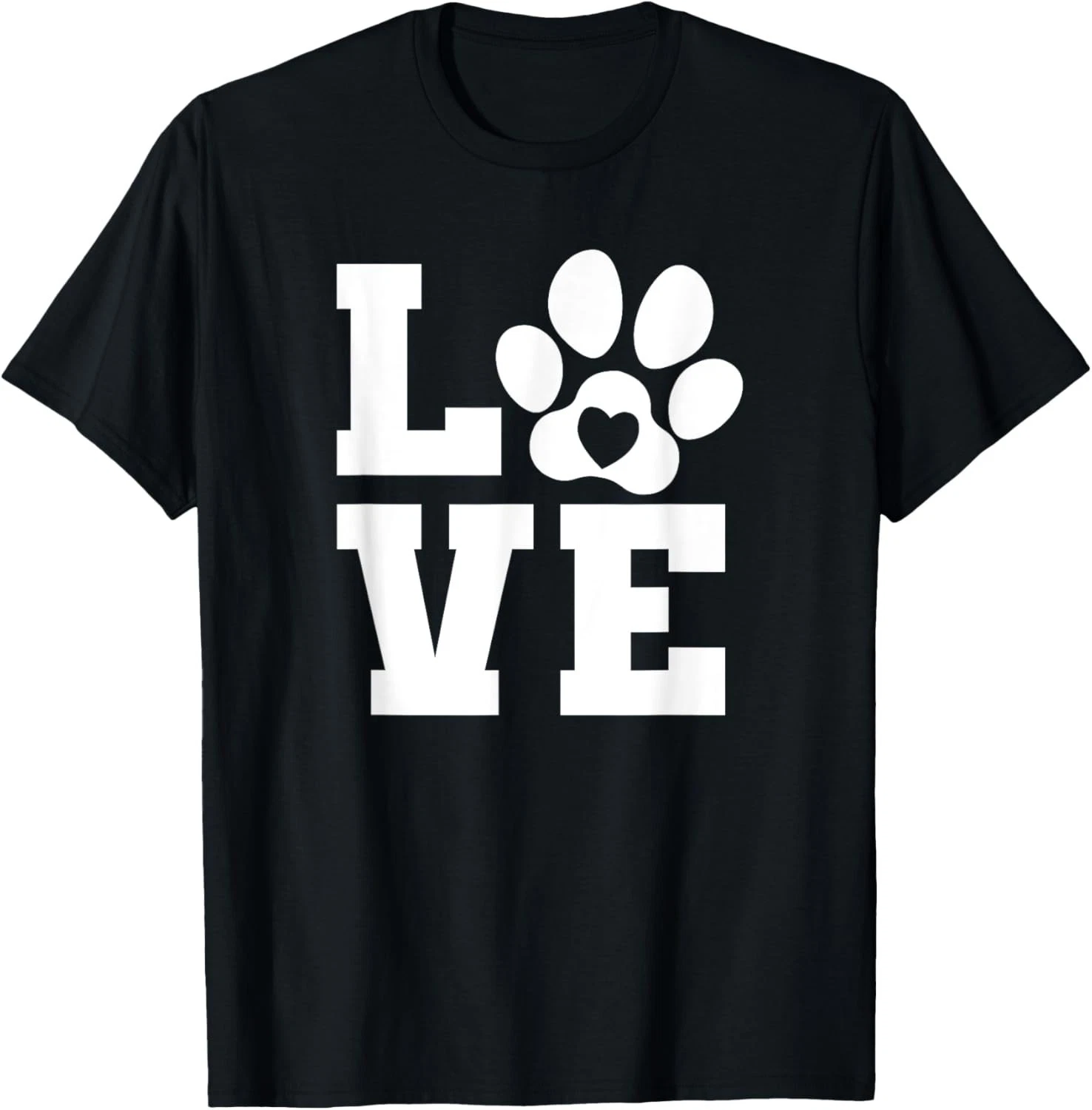 Love Pets Dog Cat Paw Lover Pet Owner Women Girls Funny Cute T-Shirt Gift for Da