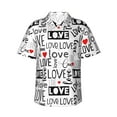 thumbnail image 1 of Love Phrases And Hearts For Valentine'S Day Men's 3d Print Casual Button Down Shirts, Novelty Hawaiian Short Sleeves L, 1 of 8