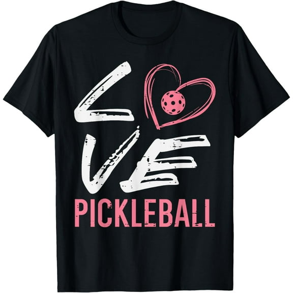 Love Pickleball Heart Pickle Ball Women Girls Kids Youth T-Shirt