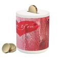 thumbnail image 1 of Love Piggy Bank, Love You Heart on Grunge Style Rustic Wooden Background Valentines Day Retro Print, Ceramic Coin Bank Money Box for Cash Saving, 3.6" X 3.2", Red Pink, by Ambesonne, 1 of 4