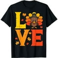 thumbnail image 1 of Love Pilgrim Turkey Day Cute Thanksgiving Fall Autumn Gift T-Shirt, 1 of 5