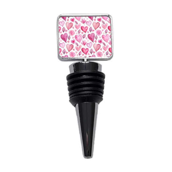 Love Pink Hearts Valentine's Day Wine Bottle Stopper Cap Plug