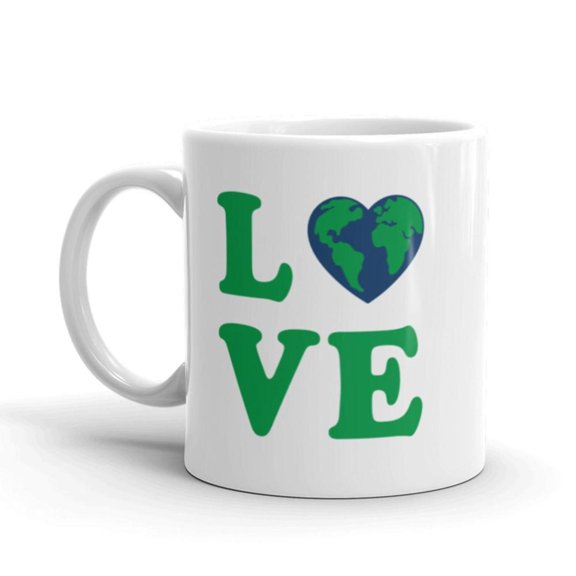 Love Planet Earth Coffee Mug Funny Earth Day Climate Change Ceramic Cup 11oz