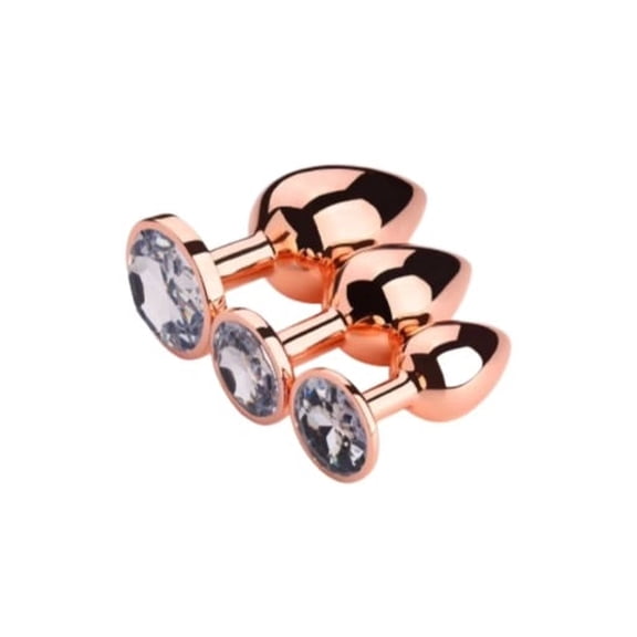Love Plugs Rose Gold Anal Plug Set Of 3 By 4PLAY69 INC