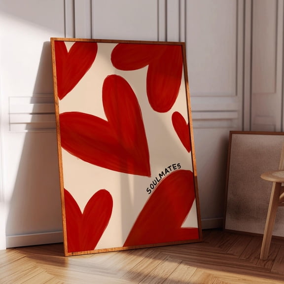 Love Poster 70s Retro vintage poster Print Red PsychedelicWall Art trendy Print Soulmate Love Letter Poster bedroom wall art