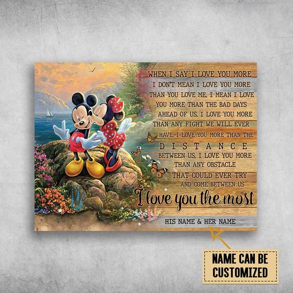 Love Poster, When I Say I Love You More Customized Personalized NAME 11 x 17 Inch Poster