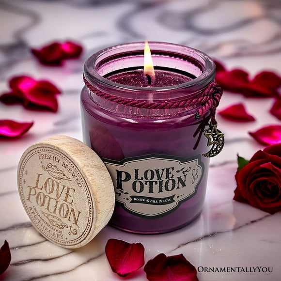 Love Potion Romantic Candle, Sandalwood Flavored Valentine Decor