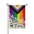 thumbnail image 1 of Love Pride Garden Flag Double Sided 12.5 x 18 Inch LGBTQ Love Heart Rainbow Progress Community Gay Lesbian Transgender Bisexual Yard Outdoor Outside Decoration, 1 of 5