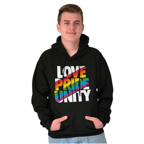 Love Pride Unity Gay LGBT Rainbow Hoodie Sweatshirt Women Men Brisco Brands L
