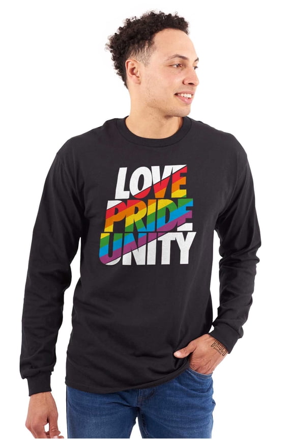 Love Pride Unity Gay LGBT Rainbow Long Sleeve TShirt Men Women Brisco Brands X