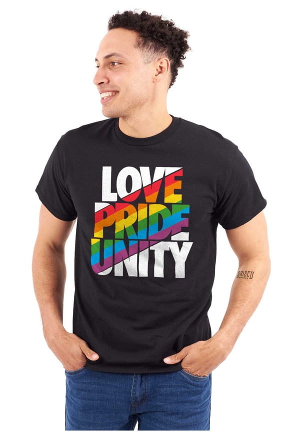Love Pride Unity Gay LGBT Rainbow Men's Graphic T Shirt Tees Brisco Brands L