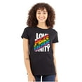 thumbnail image 1 of Love Pride Unity Gay LGBT Rainbow Womens Slim Fit Graphic Tee Brisco Brands S, 1 of 2