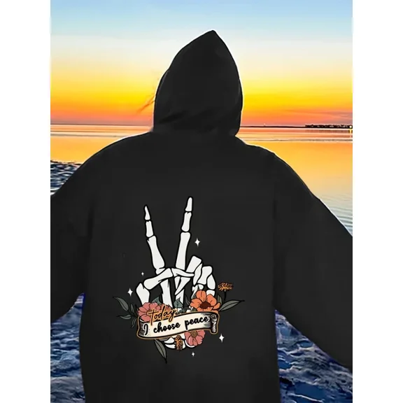 Love Print 1 Side Hoodie S-5Xl Pocket