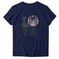 thumbnail image 1 of Love Print Shirts Women Casual Short Sleeve Mother's Day Tee Graphic Cute Tunic Mom T-Shirts (M, Navy), 1 of 3
