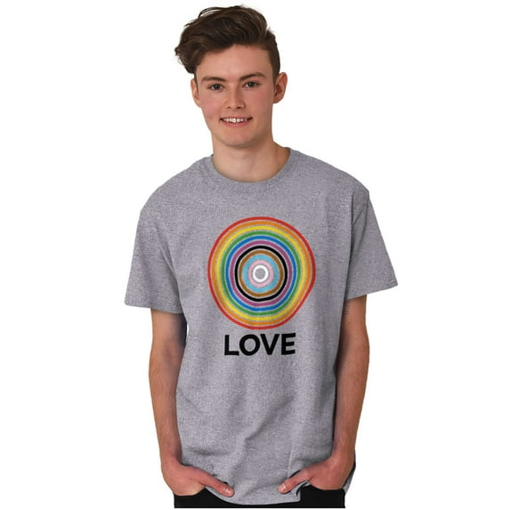 Love Progress Gay Pride Flag Spiral Unisex Plus Size Graphic Tee Brisco Brands 5X
