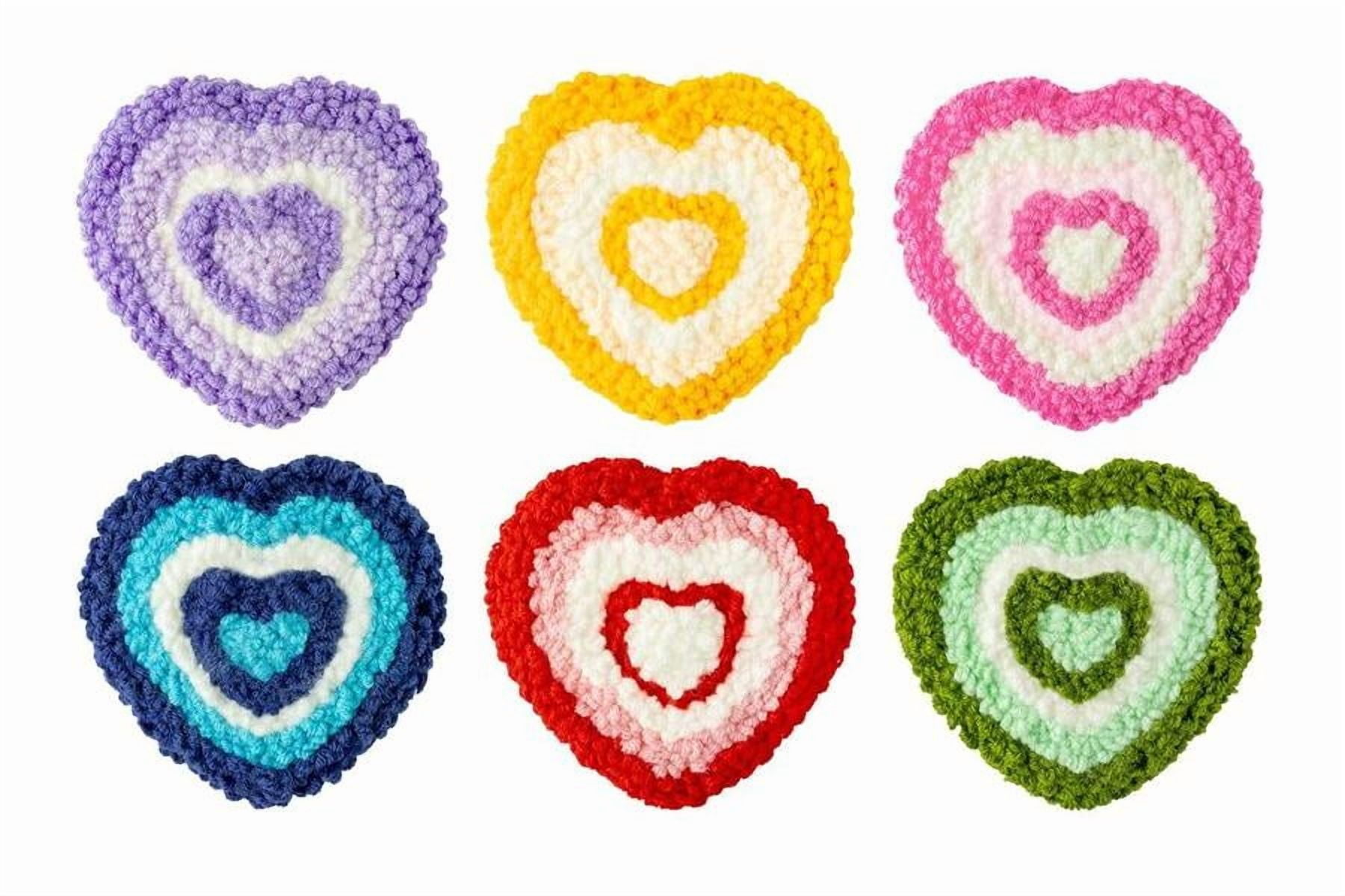 Love Punch Needle Coasters Kit,6-pattern punch needle Needle Coasters Kit ,Punch Art for Beginners,Suitable for Home Decoration