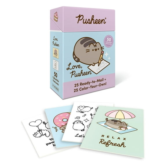 Love, Pusheen: 50 Collectible Postcards (25 Ready-To-Mail + 25 Color-Your-Own!), (Hardcover)