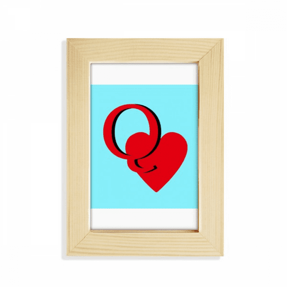 Love Queen Heart Q Poker Desktop Display Photo Frame Picture Art Painting 5x7 inch
