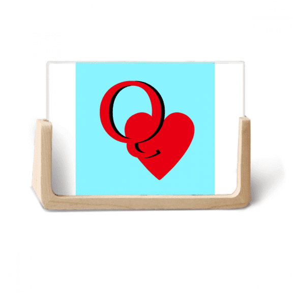 Love Queen Heart Q Poker Photo Wooden Photo Frame Tabletop Display