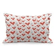 thumbnail image 1 of Love Quilted Pillowcover, Hand Written I Love You Phrases Heart Valentines Day Inspiration, Standard King Size Accent Pillow Cover for Bedroom, 36" x 20", Vermilion Black White, by Ambesonne, 1 of 2