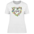 thumbnail image 1 of Love Quote Cute Floral Heart T-Shirt Women -Image by Shutterstock, Female XX-Large, 1 of 2