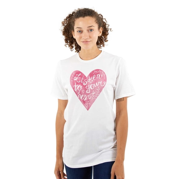 Love Quote Listen Your Heart Romantic Women's Plus Size Graphic Tee Brisco Brands 2X