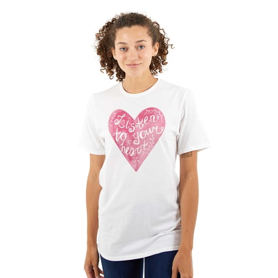 Love Quote Listen Your Heart Romantic Women's Plus Size Graphic Tee Brisco Brands 3X